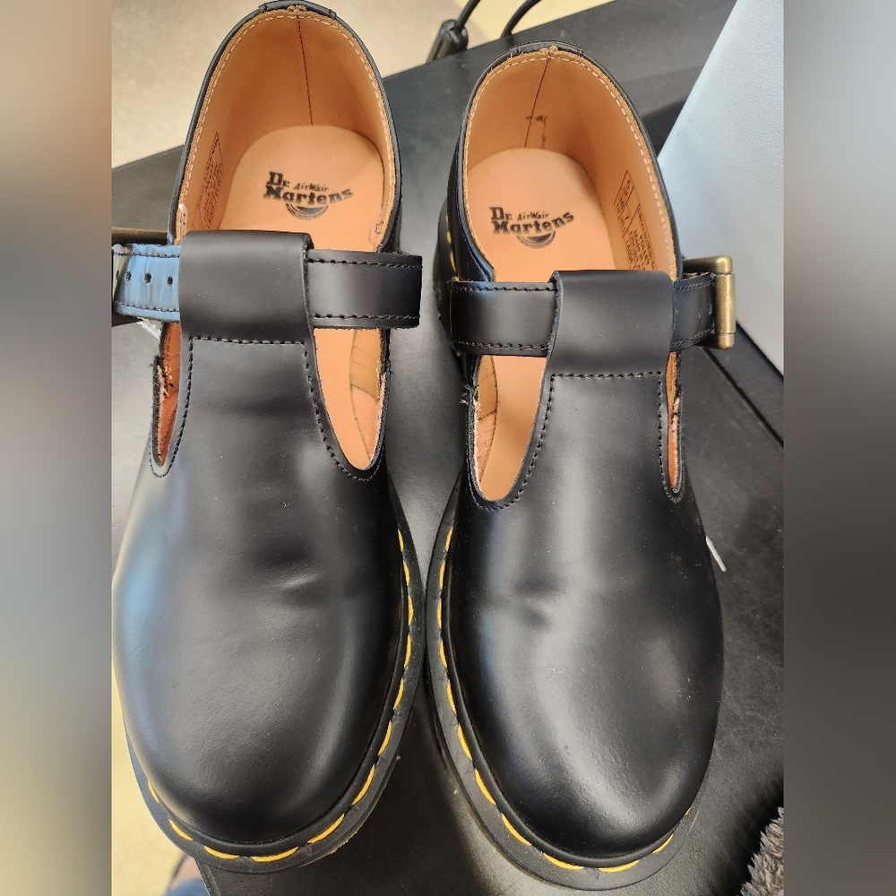Dr. Martens Black Leather Loafers with Buckle